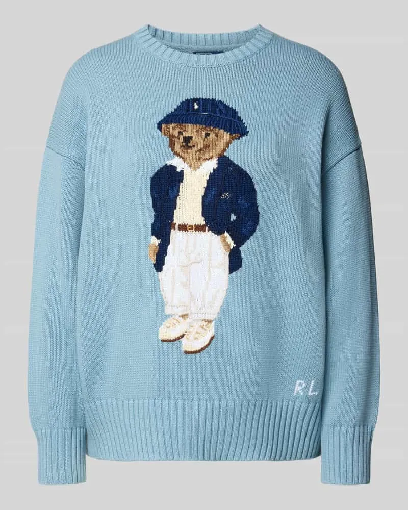 Ralph Lauren Pullover mit Bärenmotiv Hellblau
