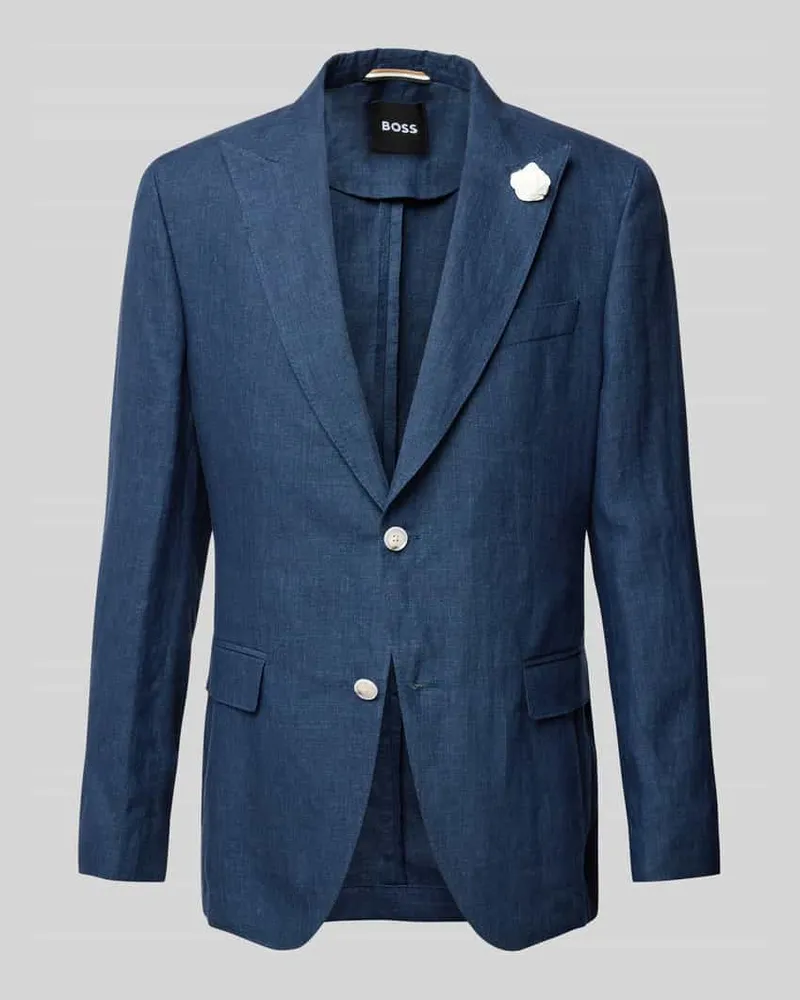HUGO BOSS Slim Fit Leinensakko aus reinen Leinen Marine