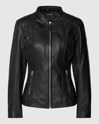 CABRINI Lederjacke mit Steppnähten Black