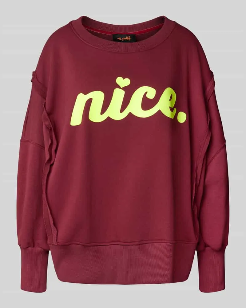 Miss Goodlife Relaxed Fit Sweatshirt mit Statement-Print und Rundhalsausschnitt Bordeaux