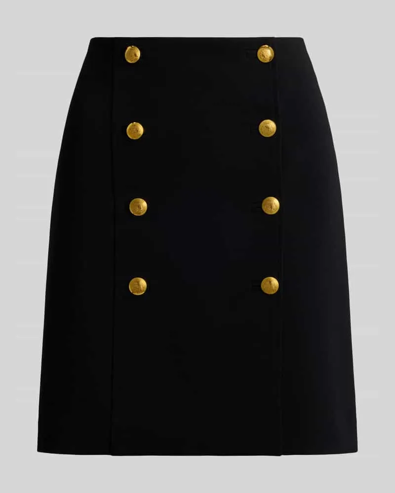 Ralph Lauren Schmaler Mini-Bleistiftrock mit Knopf-Details Black