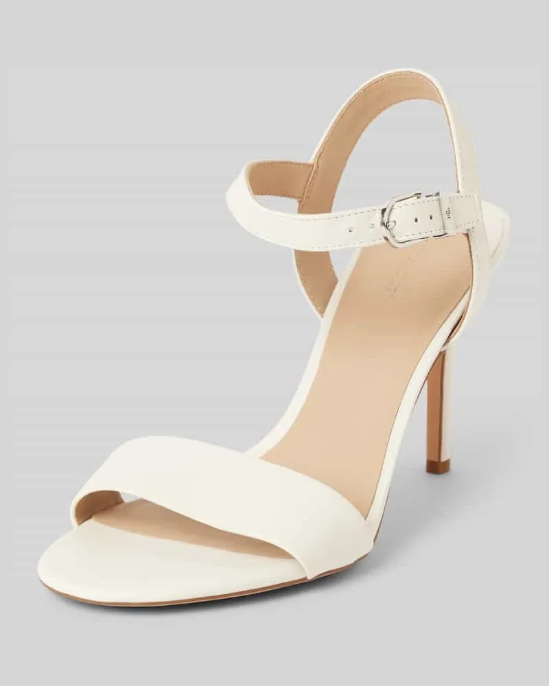 Ralph Lauren Sandaletten mit Pfennigabsatz Modell 'GWEN Offwhite
