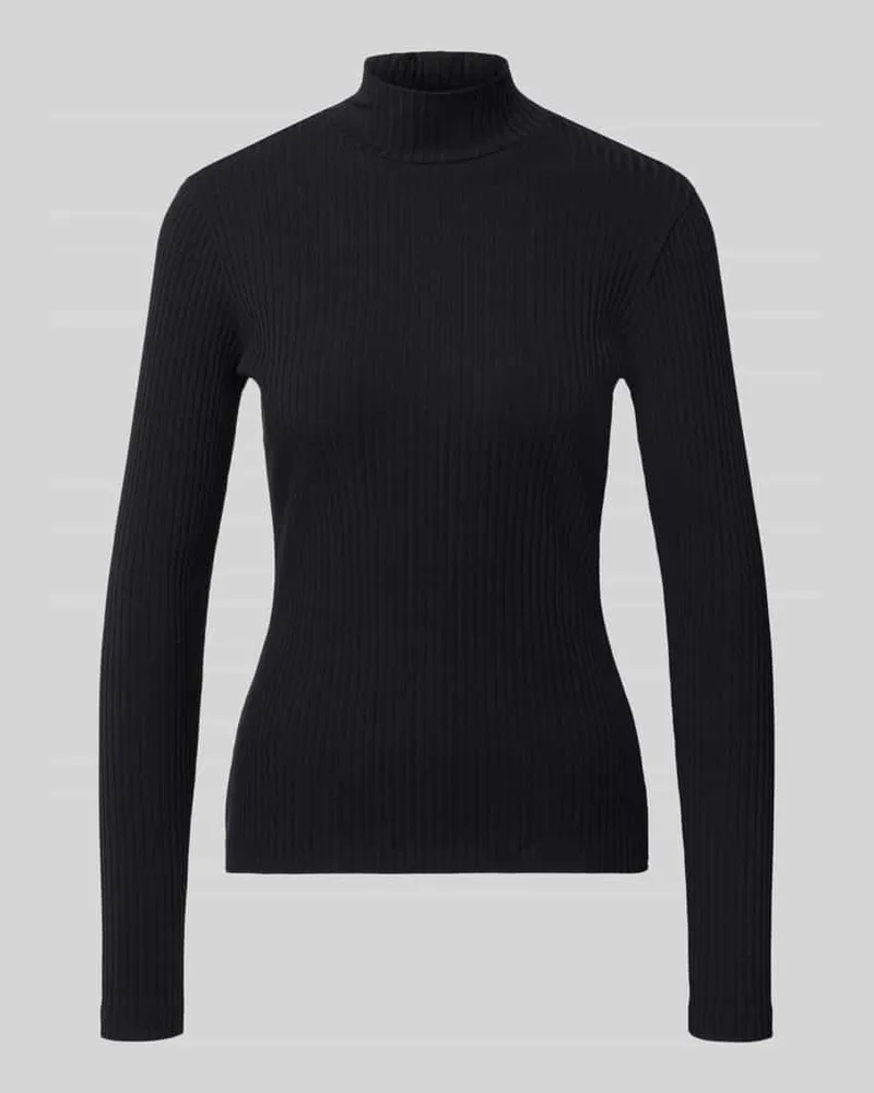 HUGO BOSS Slim Fit Langarmshirt aus Baumwoll-Mix Modell 'Driza_4 Black