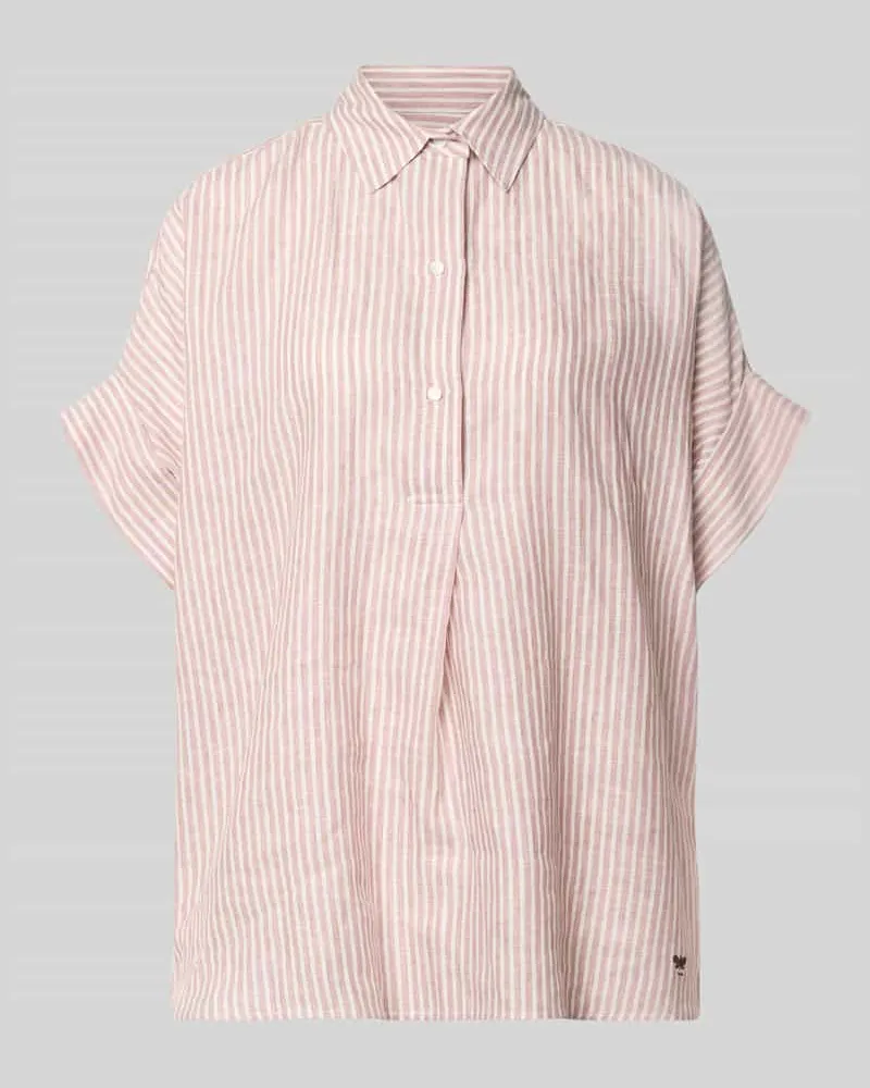 Max Mara Oversized Leinenbluse mit kurzem Arm Modell 'VERVE Altrosa