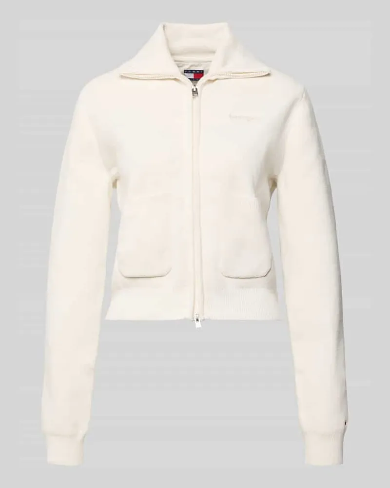 Tommy Hilfiger Slim Fit Strickjacke mit aufgesetzten Taschen Offwhite