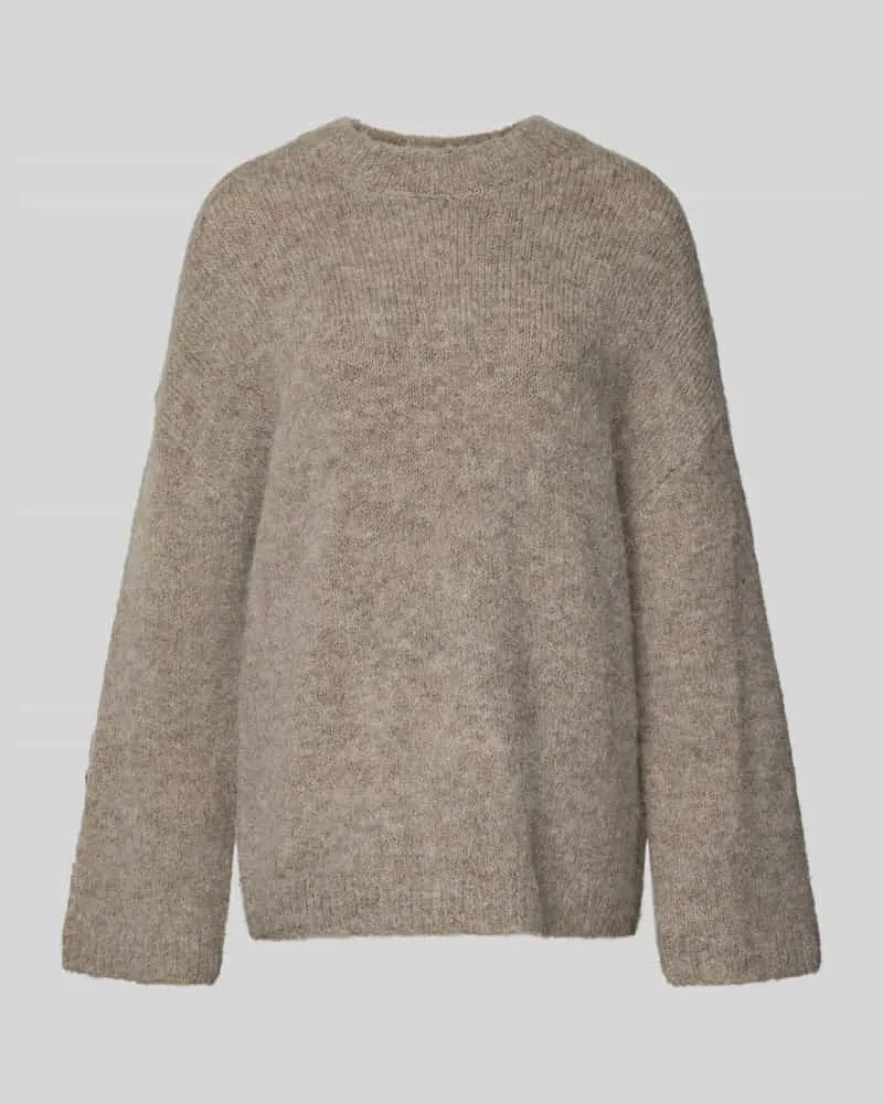 Selected Oversized Strickpullover aus Alpaka-Mix Modell 'GABRIELLA Dunkelgrau