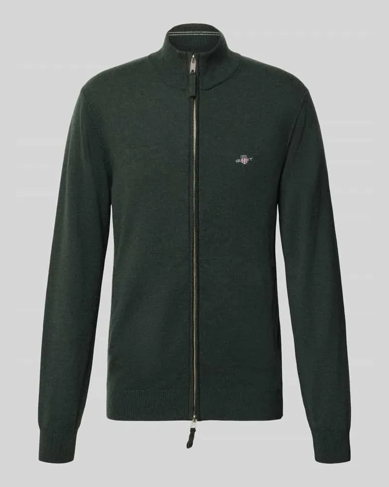 Gant Regular Fit Pullover aus reiner Wolle Dunkelgruen
