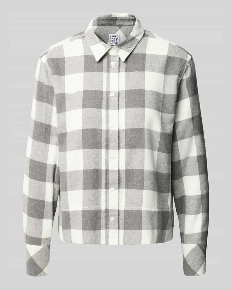 Emily van den Bergh Regular Fit Bluse im Allover-Look Hellgrau