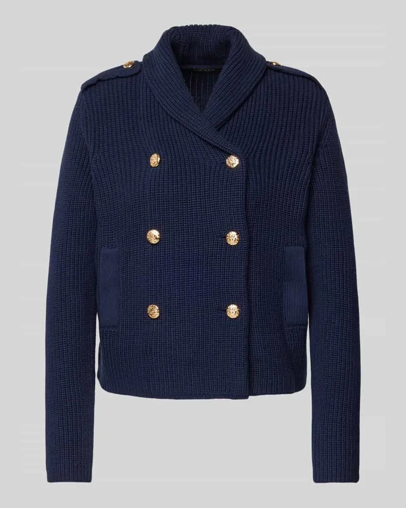 Ralph Lauren Strickjacke mit Leistentaschen Modell 'WILMAT Dunkelblau