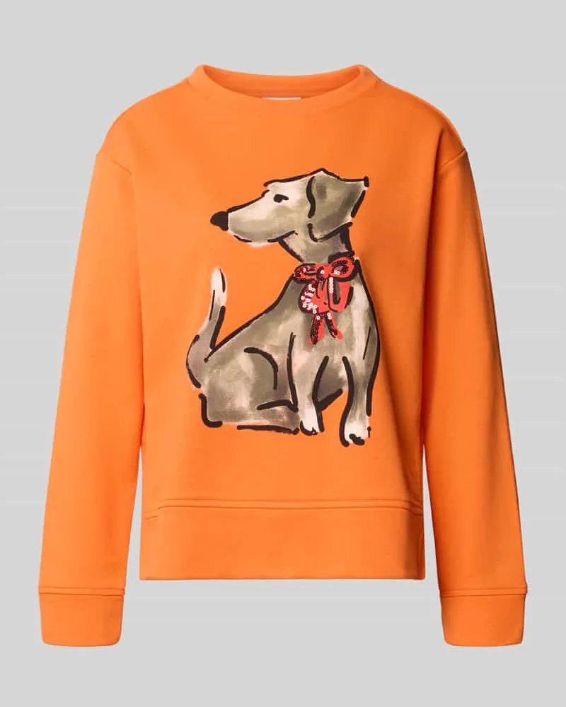Milano Italy Sweatshirt mit Hundeprint Orange