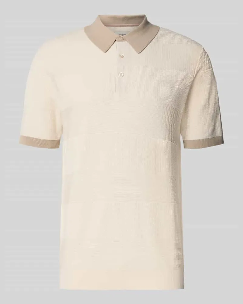 Scotch&Soda Regular Fit Poloshirt mit Strukturmuster Offwhite