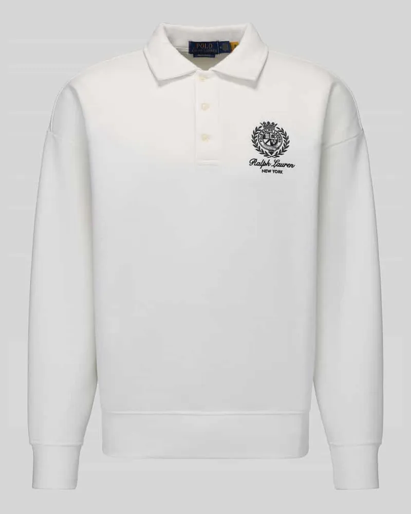 Ralph Lauren Sweatshirt mit Wappenstickerei Offwhite