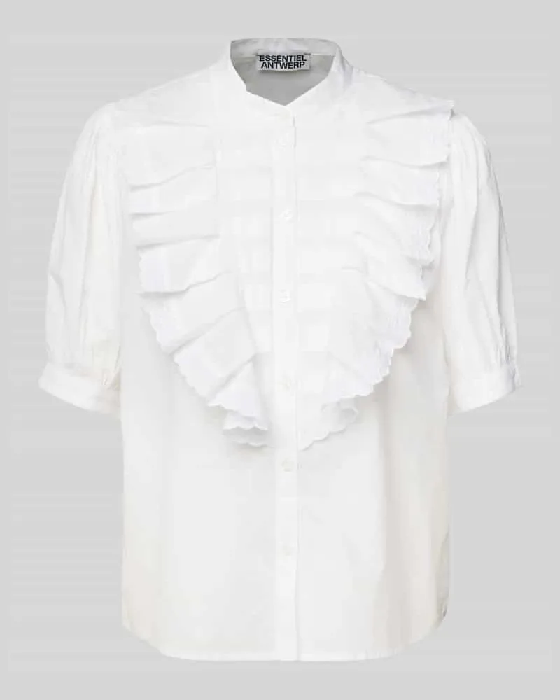 Essentiel Regular Fit Bluse mit Stehkragen Modell 'Hamadeus Weiss