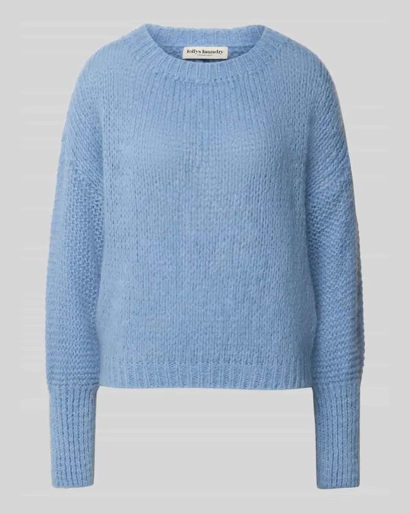 Lollys Laundry Strickpullover mit gerippten Abschlüssen Modell 'Isolde Hellblau
