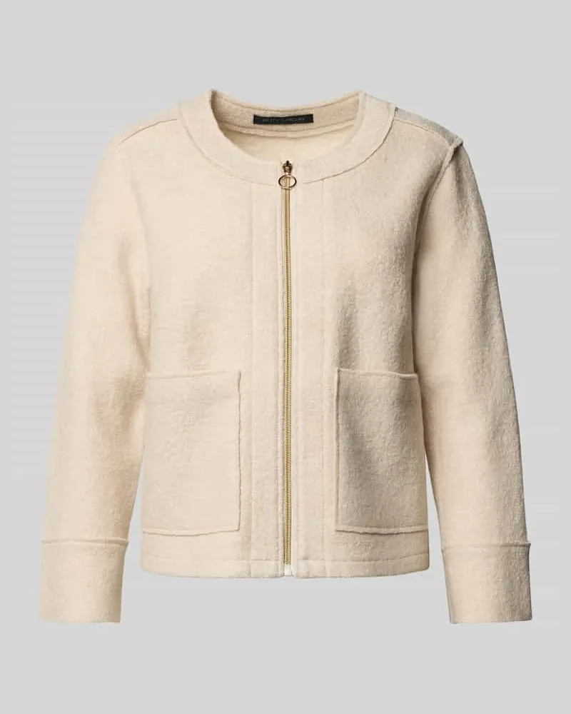 Betty Barclay Blazer aus Viskose-Wolle-Mix mit Reißverschluss Beige