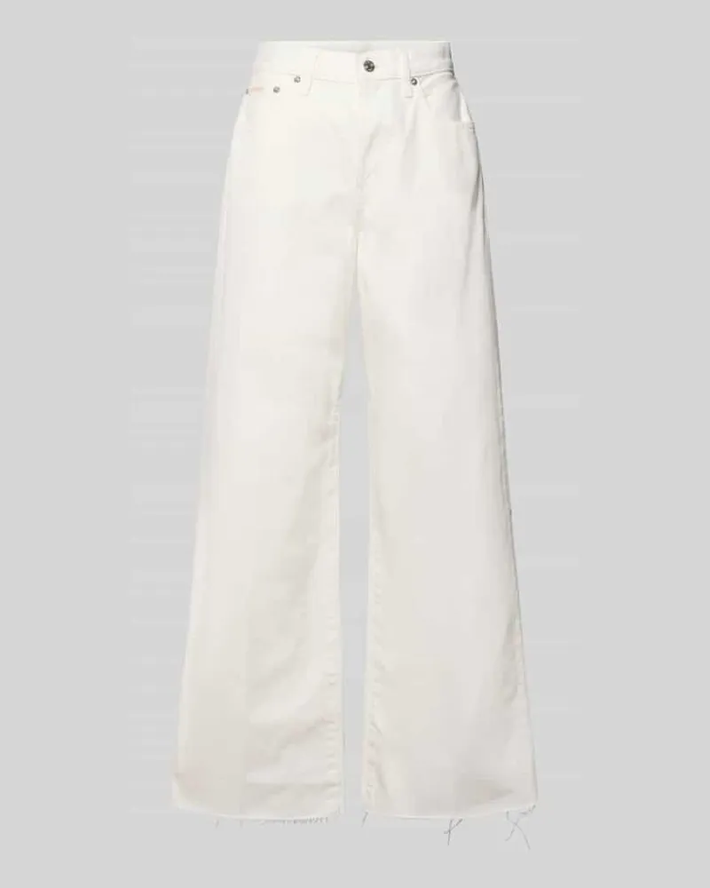 Calvin Klein Wide Leg Jeans aus reiner Baumwolle Weiss