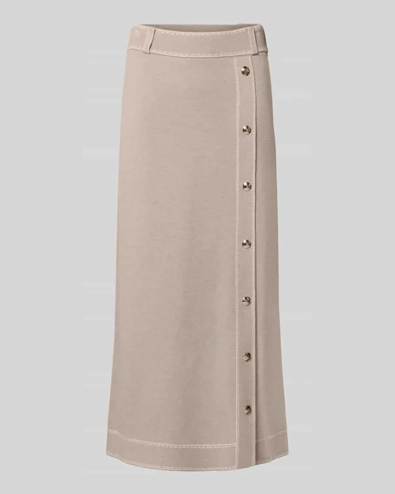 Liu Jo Midirock aus Viskose-Mix mit Seide-Anteil Modell 'Gonna Maglia Beige