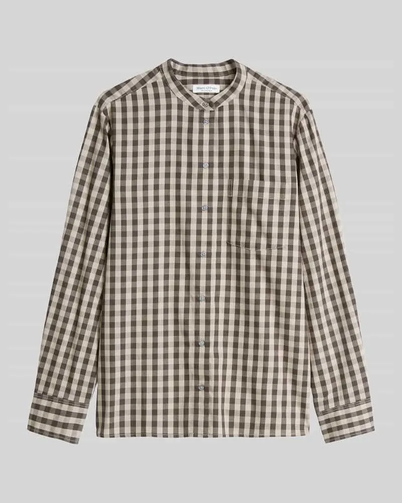 Marc O'Polo Regular Fit Langarmbluse aus reiner Baumwolle Dunkelbraun