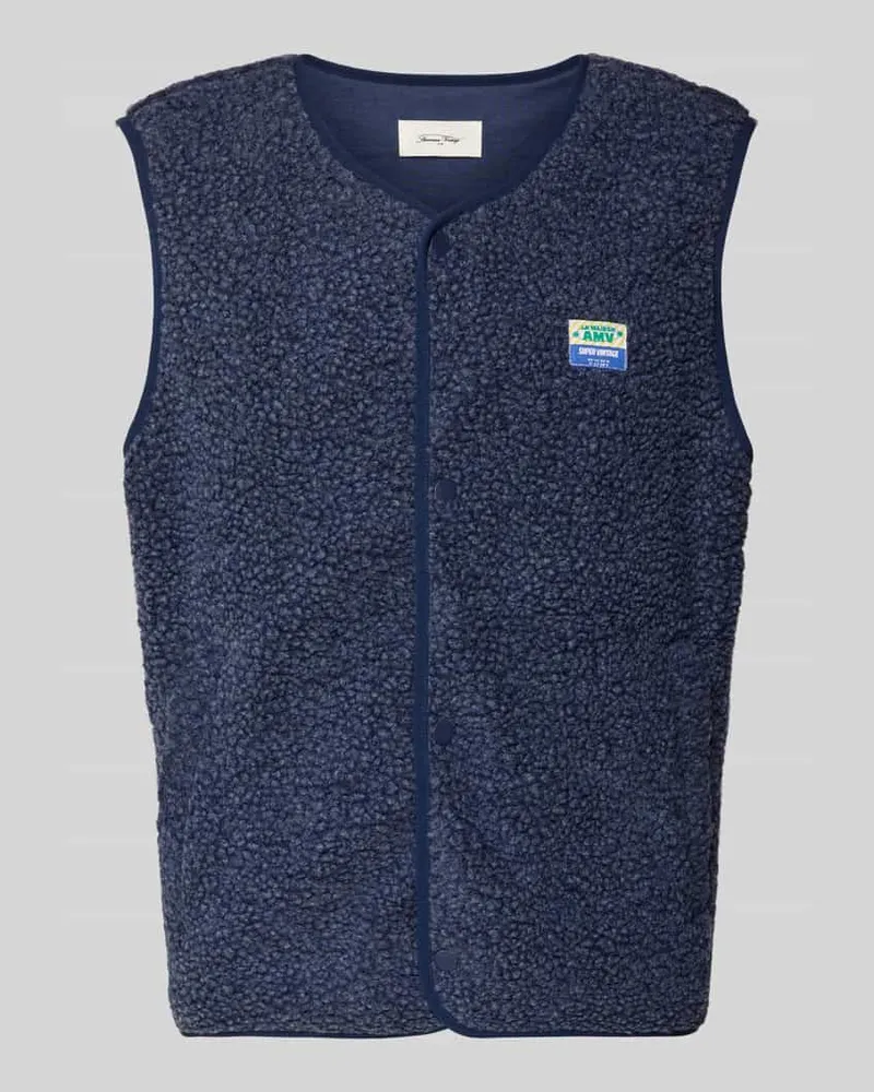 American Vintage Straight Fit Weste mit Logo-Patch Modell 'Hoktown Dunkelblau