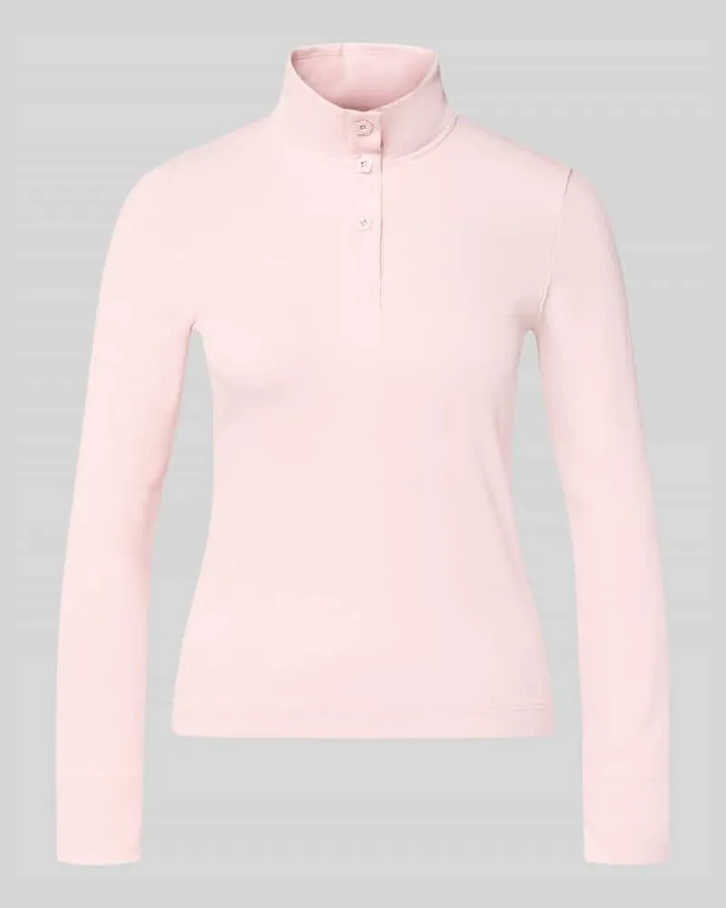 Marc Cain Slim Fit Longsleeve aus Baumwoll-Mix Hellrosa