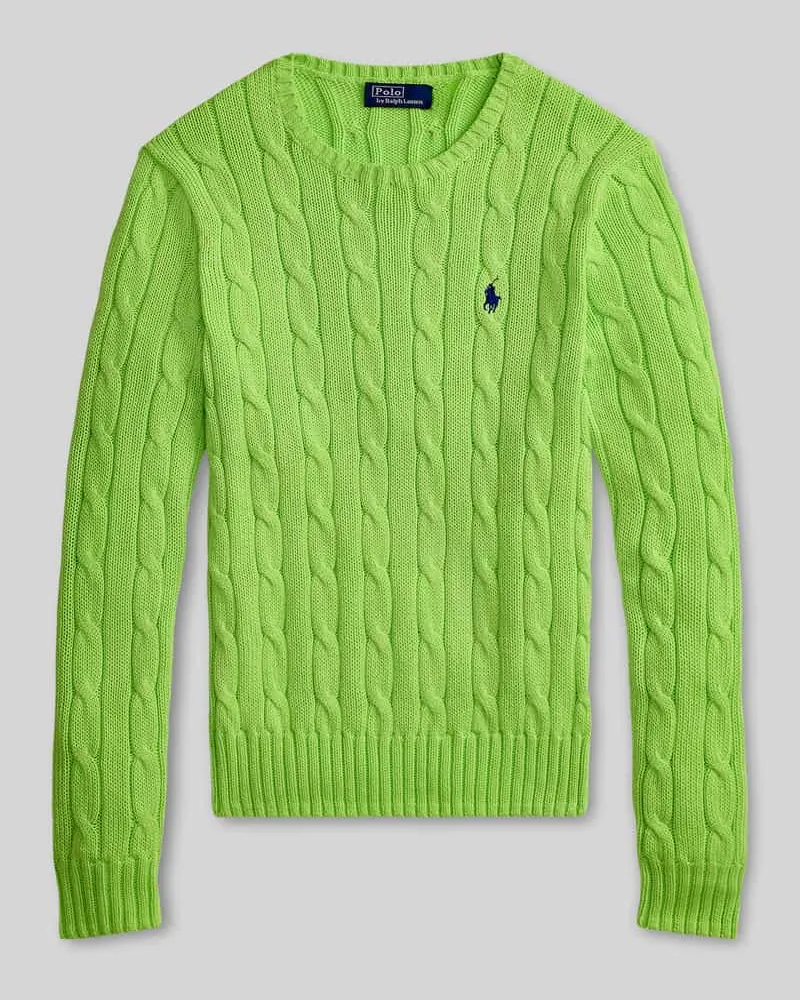 Ralph Lauren Strickpullover mit Zopfmuster Modell 'JULIANNA Hellgruen