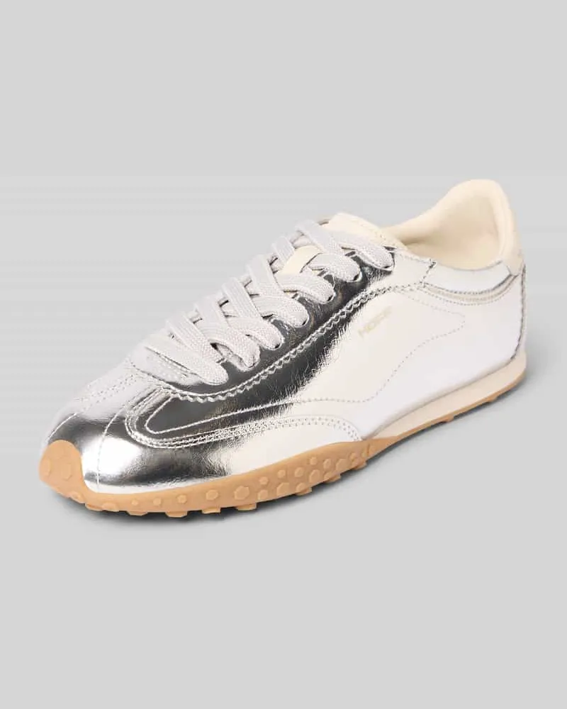 HOFF Sneaker aus echtem Leder in glänzender Optik Modell 'Bridge Silber