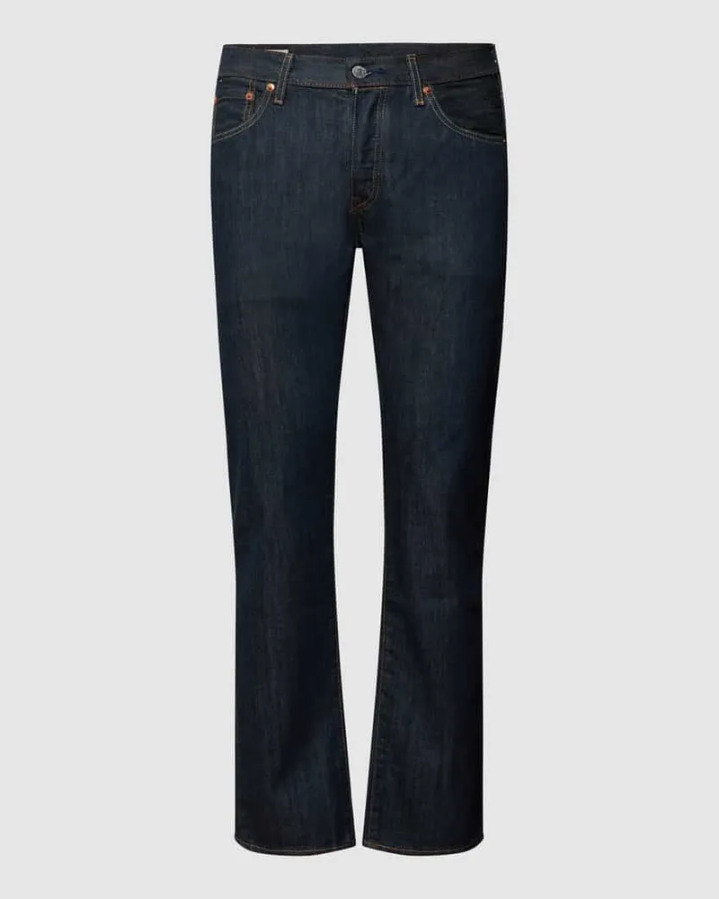 Levi's Straight Fit Jeans mit Knopfleiste Dunkelblau