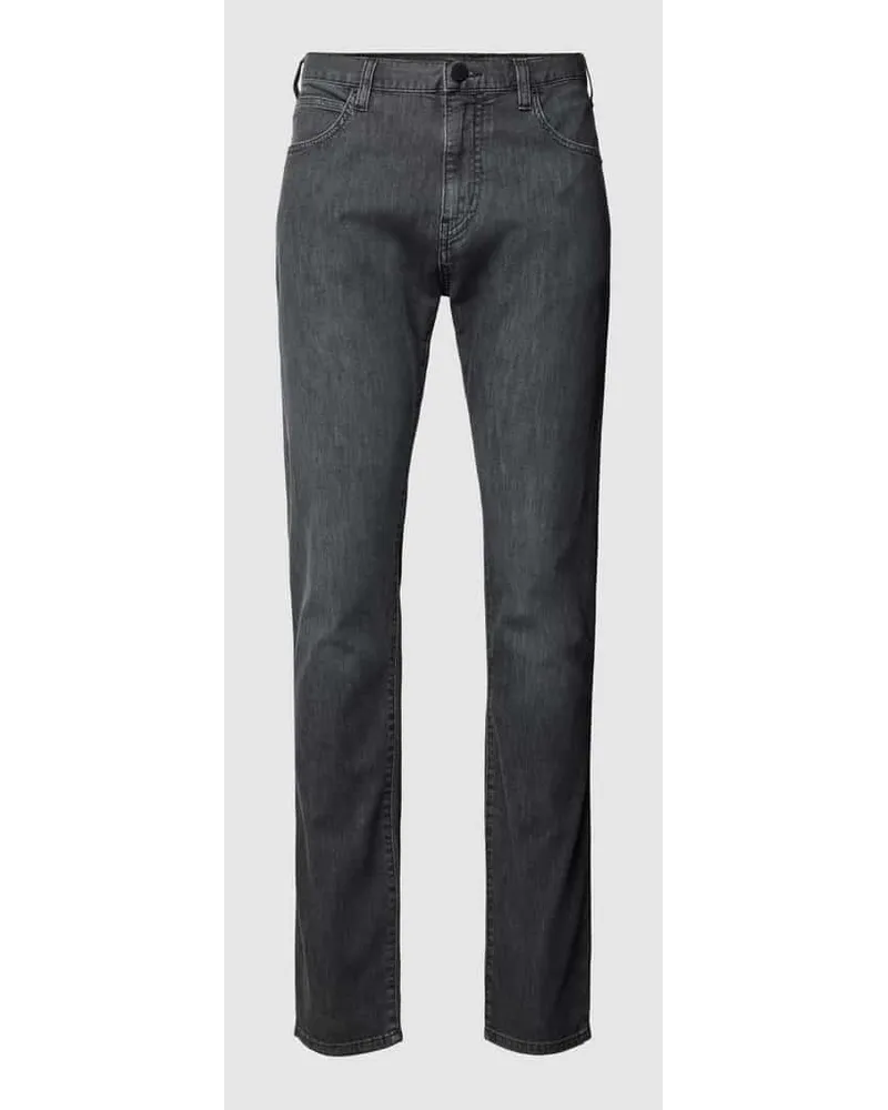 Emporio Armani Regular Fit Jeans mit Label-Applikation Anthrazit