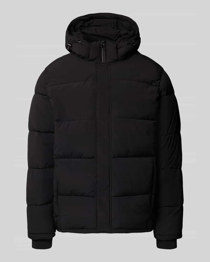Pepe Jeans Regular Fit Steppjacke mit abnehmbarer Kapuze Modell 'JOBIAS Black