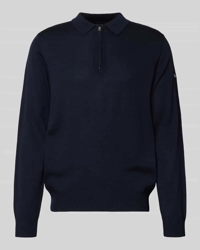 Maerz Strickpullover mit Polokragen Marine
