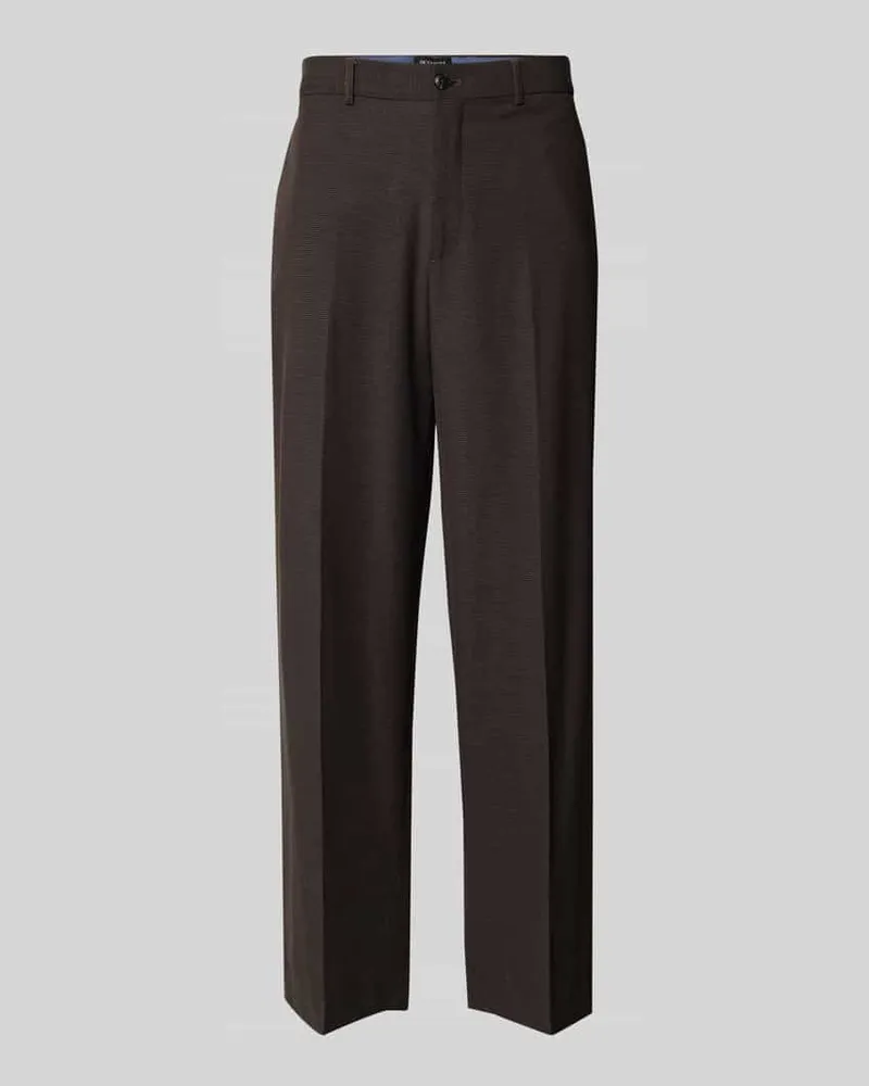 Scotch&Soda Straight Fit Stoffhose mit Bügelfalten Dunkelbraun