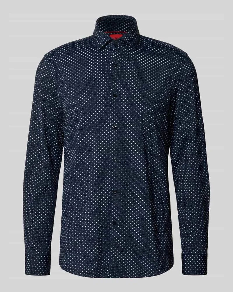 HUGO BOSS Slim Fit Businesshemd mit Kentkragen Modell 'KENNO Marine