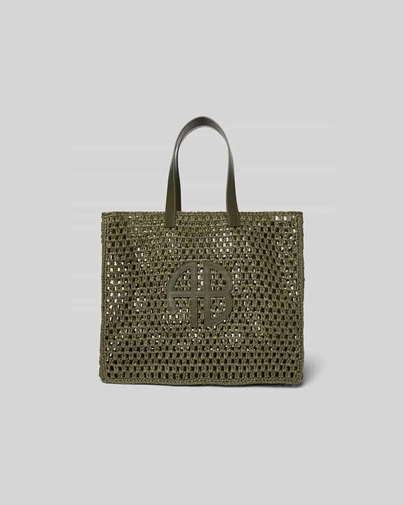Anine Bing Tote Bag mit Logo-Applikation Khaki