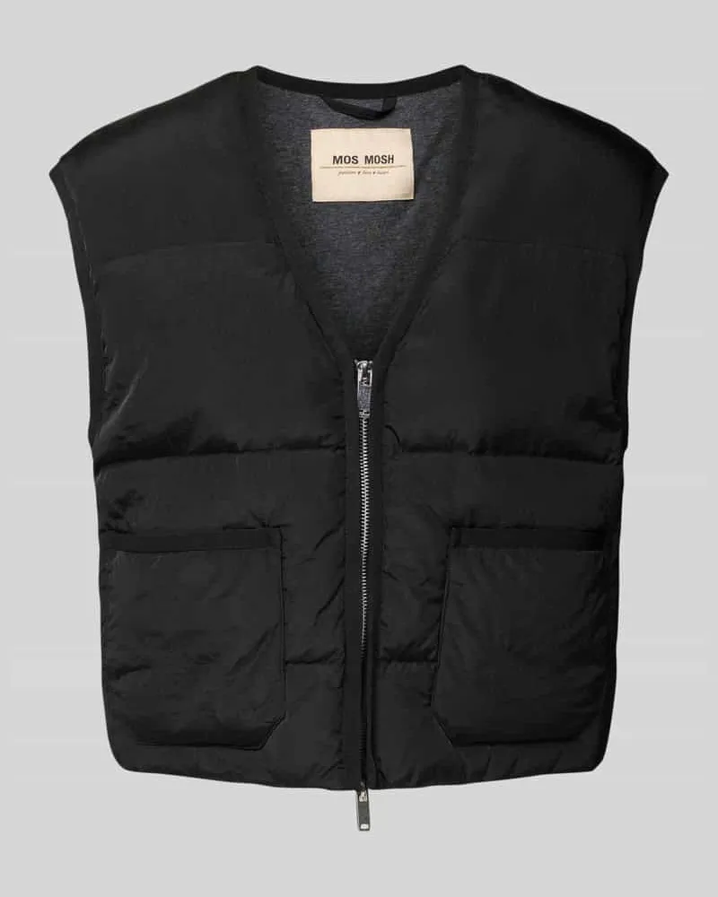 Mos Mosh Boxy Fit Daunenweste mit Zweiwege-Reißverschluss Modell 'Manja Black