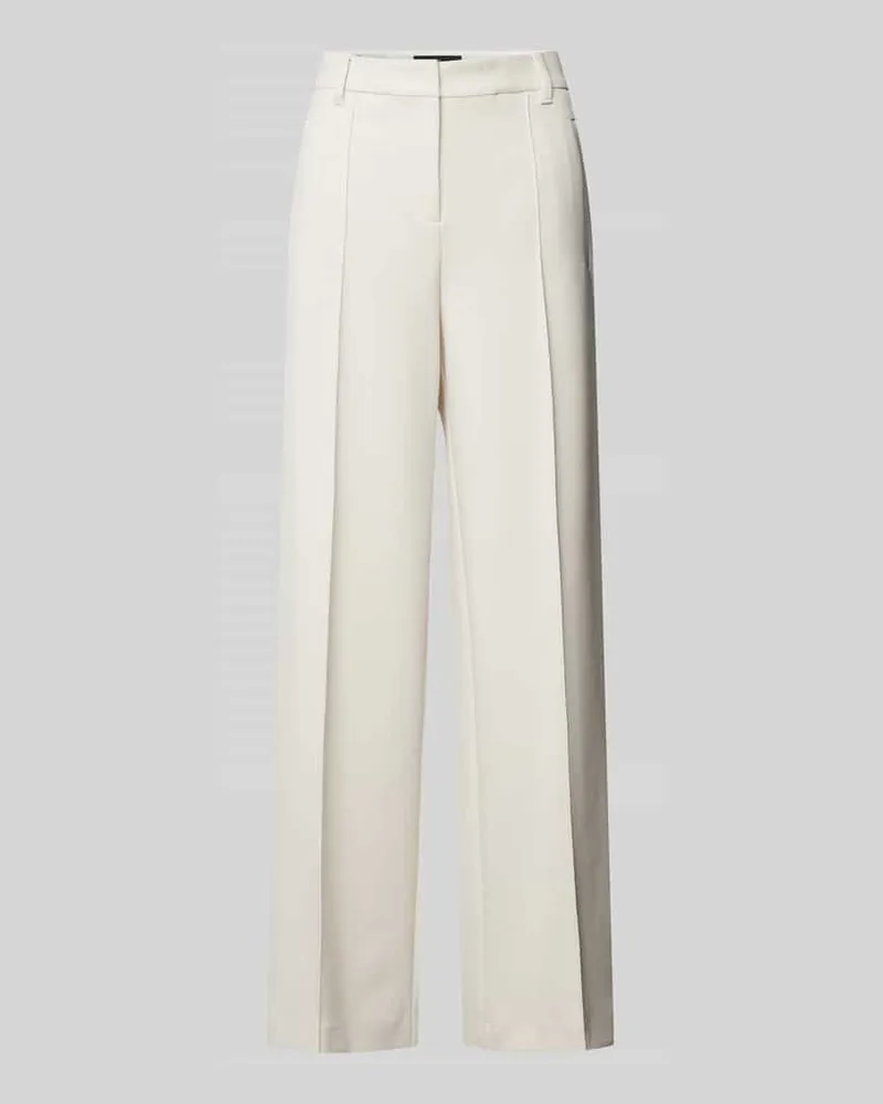 Marc Cain Wide Leg Anzughose mit fixierten Bügelfalten Ecru