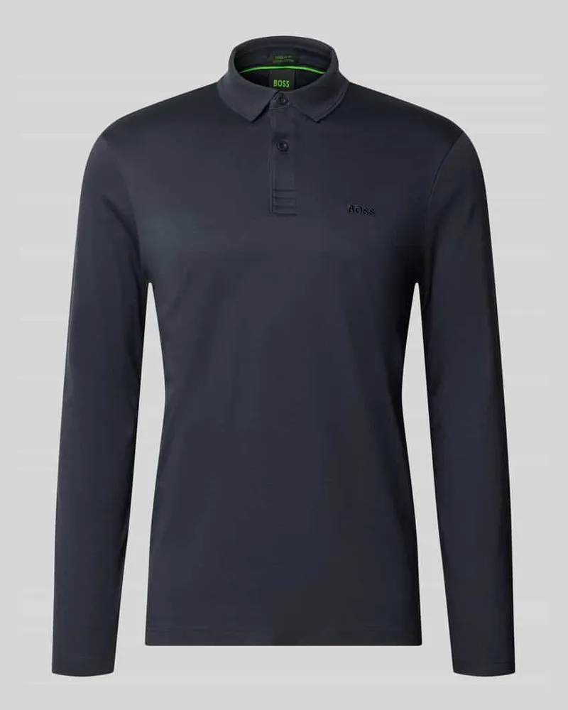 HUGO BOSS Poloshirt mit Logo-Patch Modell 'Pirol Dunkelblau