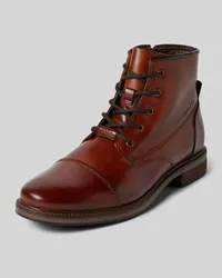 Bugatti Lederboots mit Label-Schriftzug Modell 'Marcello Cognac