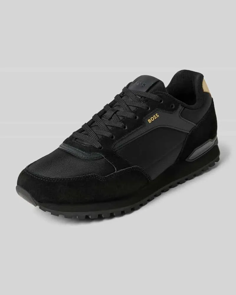 HUGO BOSS Low Top Sneaker mit Logo-Stitching Modell 'PARKOUR-L Black