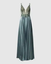 LUXUAR Abendkleid mit Paillettenbesatz Silber