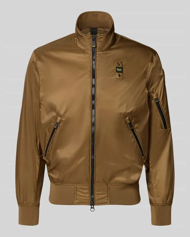 Blauer Jacke mit Reißverschlusstaschen Modell 'Brahms Schlamm