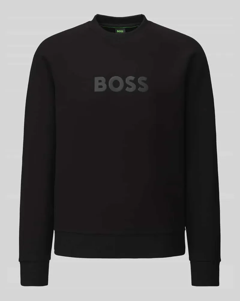 HUGO BOSS Sweatshirt mit tonalem Logo-Schriftzug Modell 'Salbo Black