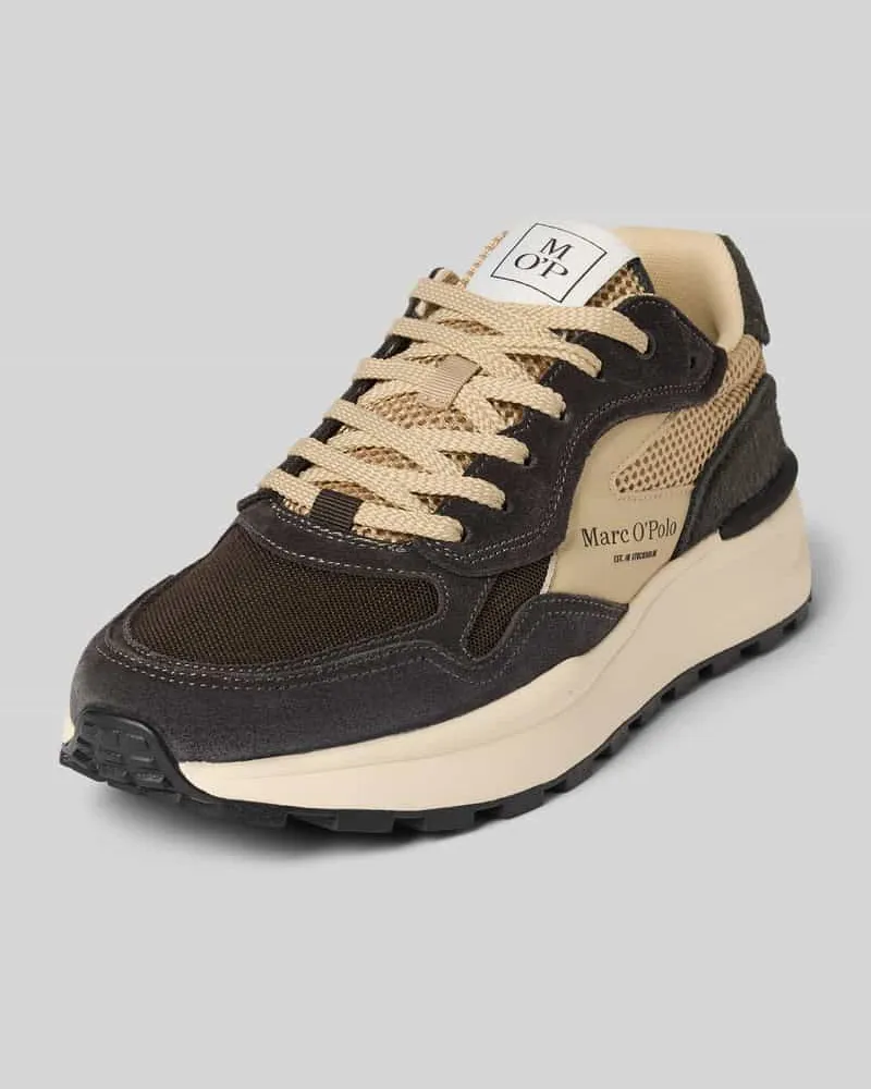 Marc O'Polo Low Top Sneaker aus Rindsvelours Beige