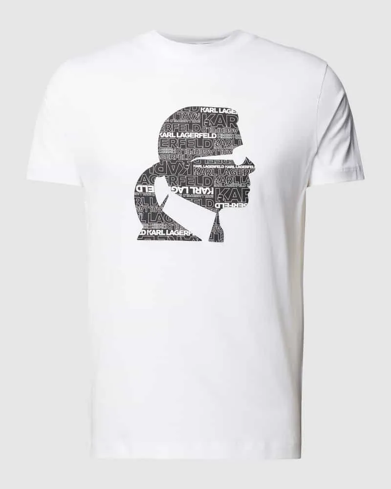 Karl Lagerfeld T-Shirt mit Label-Print Weiss