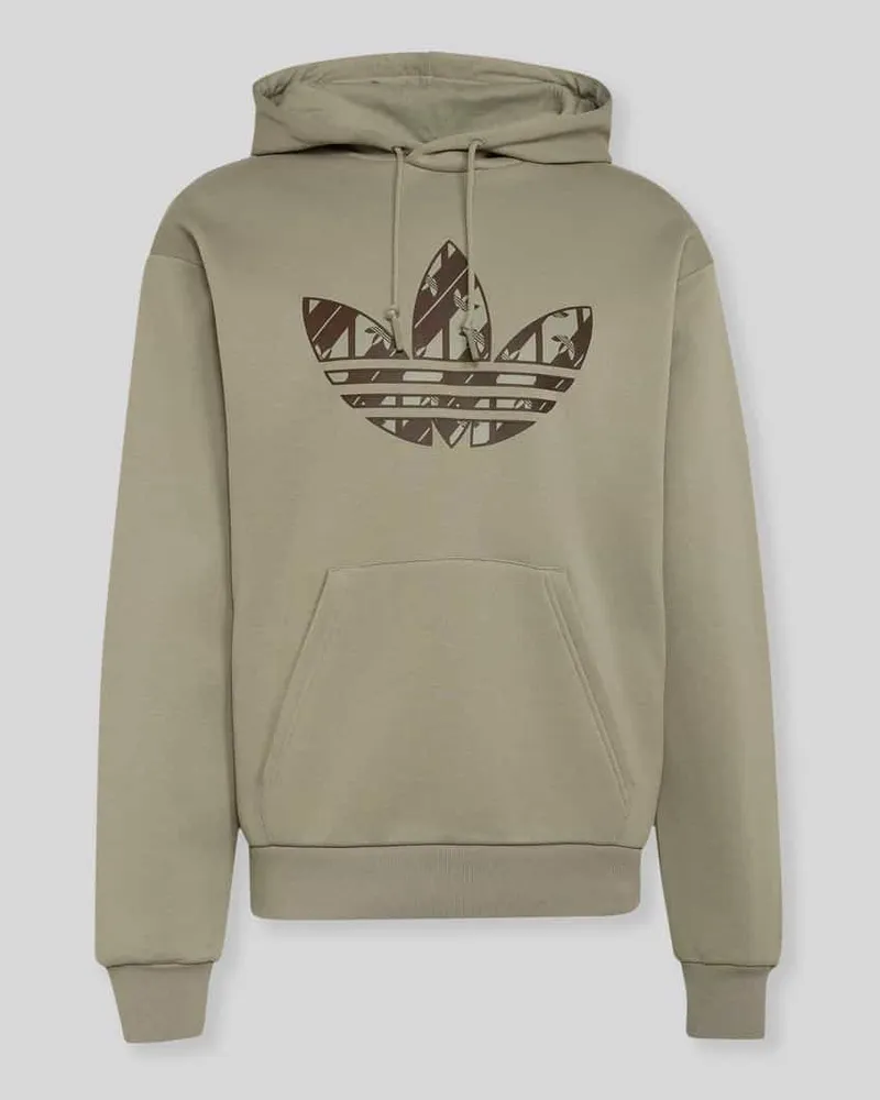 adidas Regular Fit Hoodie aus Baumwoll-Mix mit Logo-Print Oliv