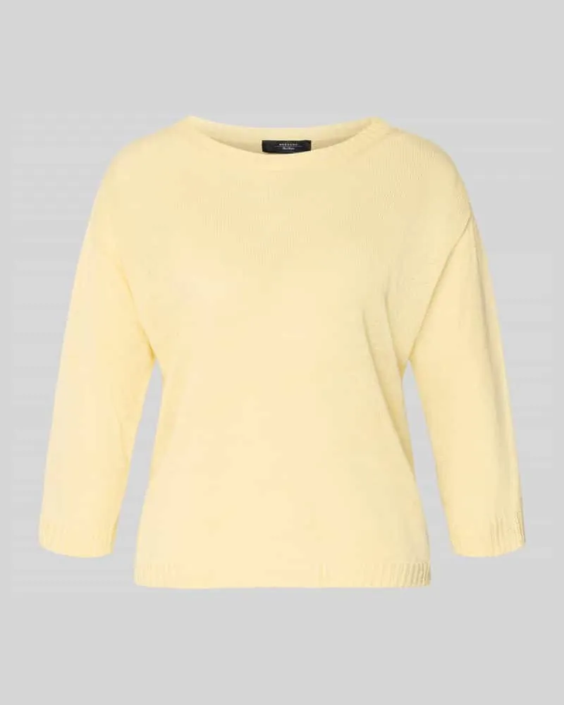Max Mara Regular Fit Strickpullover aus reinem Leinen Modell 'CANNONE Hellgelb