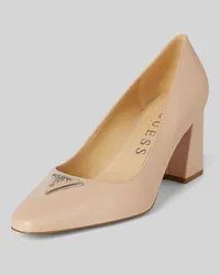 Guess Pumps aus Leder mit Bloackabsatz Modell 'VARLAY2 Beige