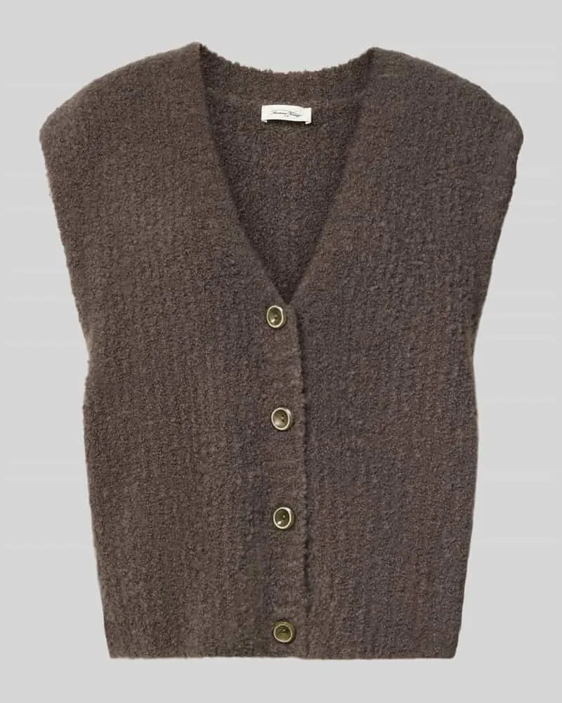 American Vintage Relaxed Fit Weste mit Alpaka-Anteil Modell 'Zolly Dunkelbraun