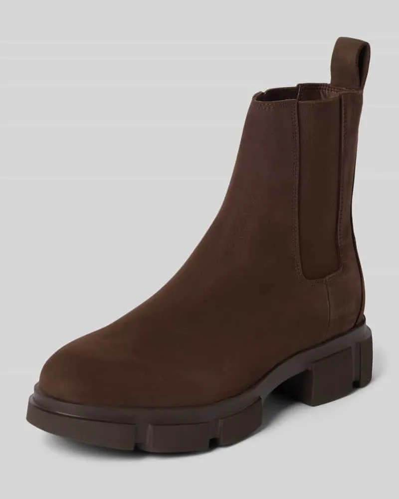 Copenhagen Stiefel aus echtem Leder mit Logo-Detail Schoko