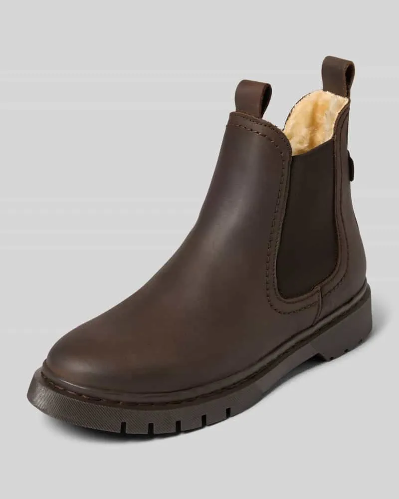 Tamaris Chelsea Boots aus echtem Leder Dunkelbraun