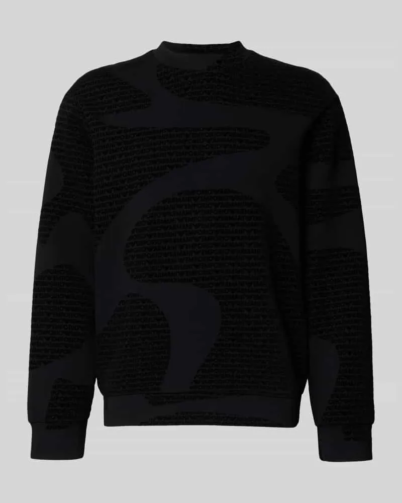 Emporio Armani Sweatshirt mit Strukturmuster Black